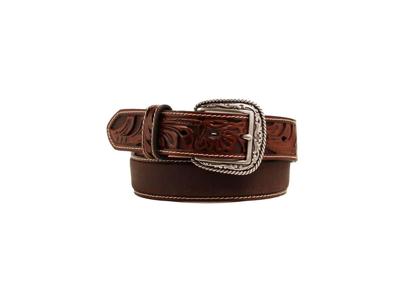 MF Western Ariat Mens Leather Floral Western Embossed Belt Style A1017008