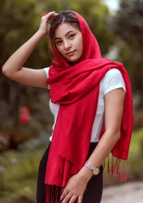 Monk Red Water Pashmina Shawl