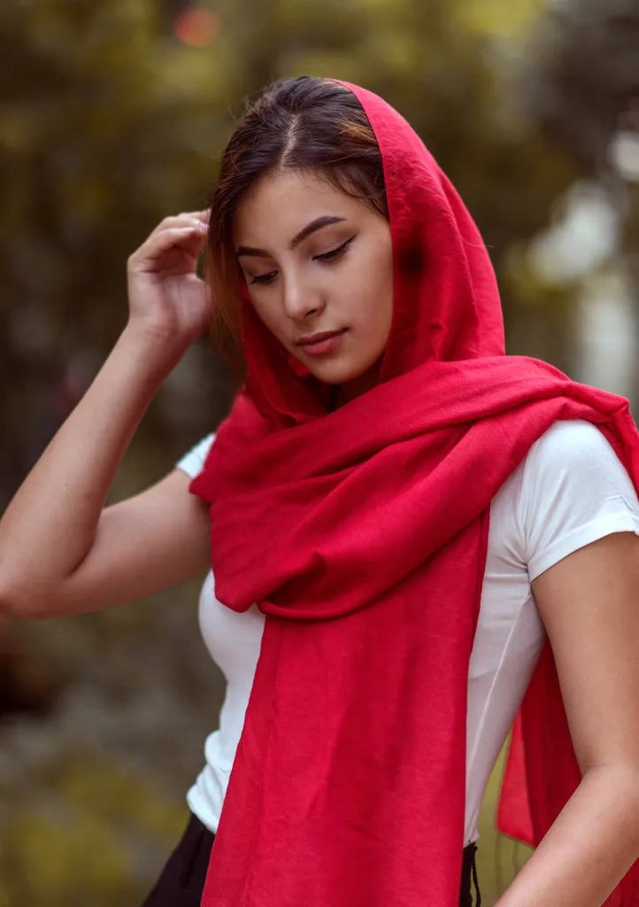 Monk Red Water Pashmina Shawl