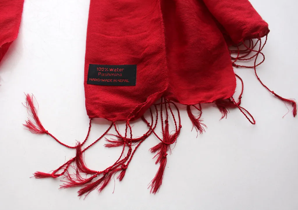 Monk Red Water Pashmina Shawl