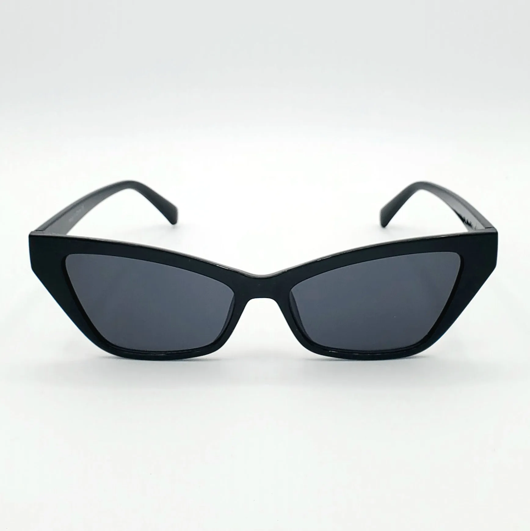 Narrow Angled Cat Eye Sunglasses - Black