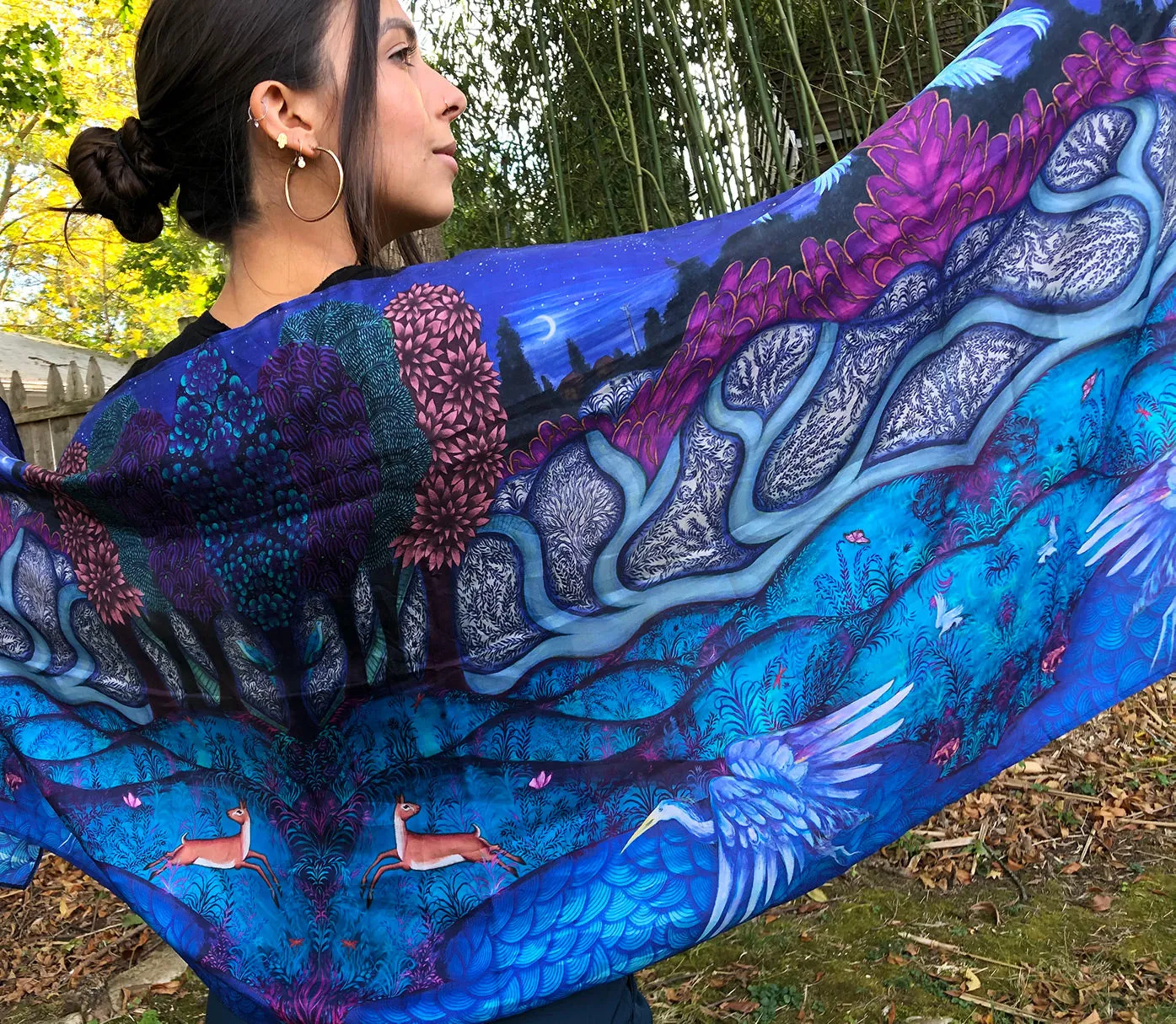 Pink Night Silk Shawl