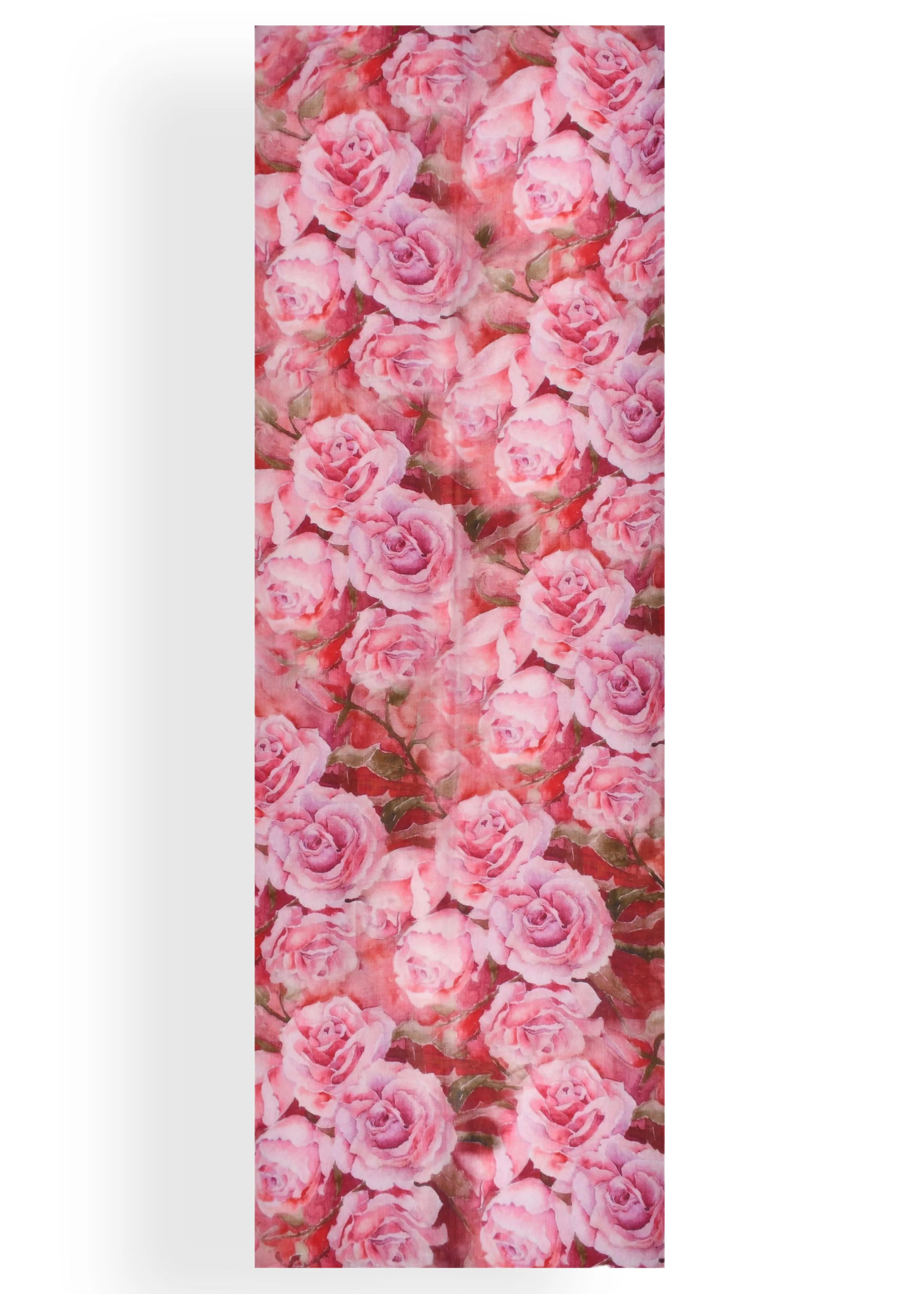 Printed Roses in Wool Silk