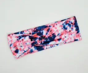 Red & Blue Tie-dye Headband