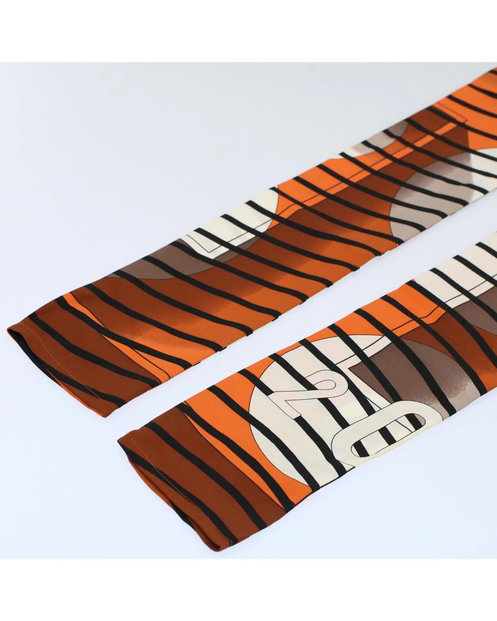 Silk Orange Black Stole - Authentic Hermes