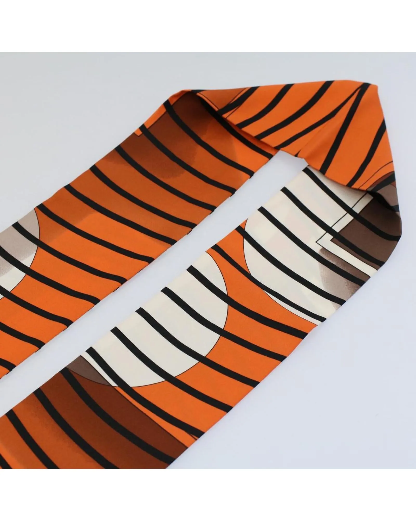 Silk Orange Black Stole - Authentic Hermes