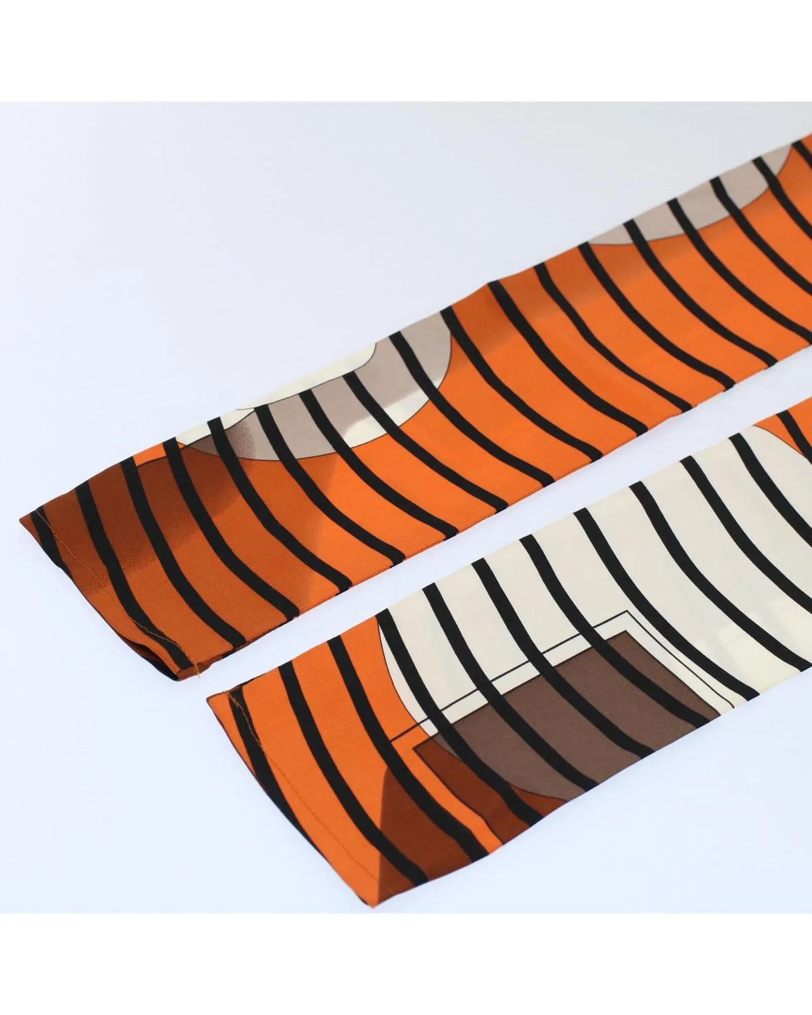 Silk Orange Black Stole - Authentic Hermes