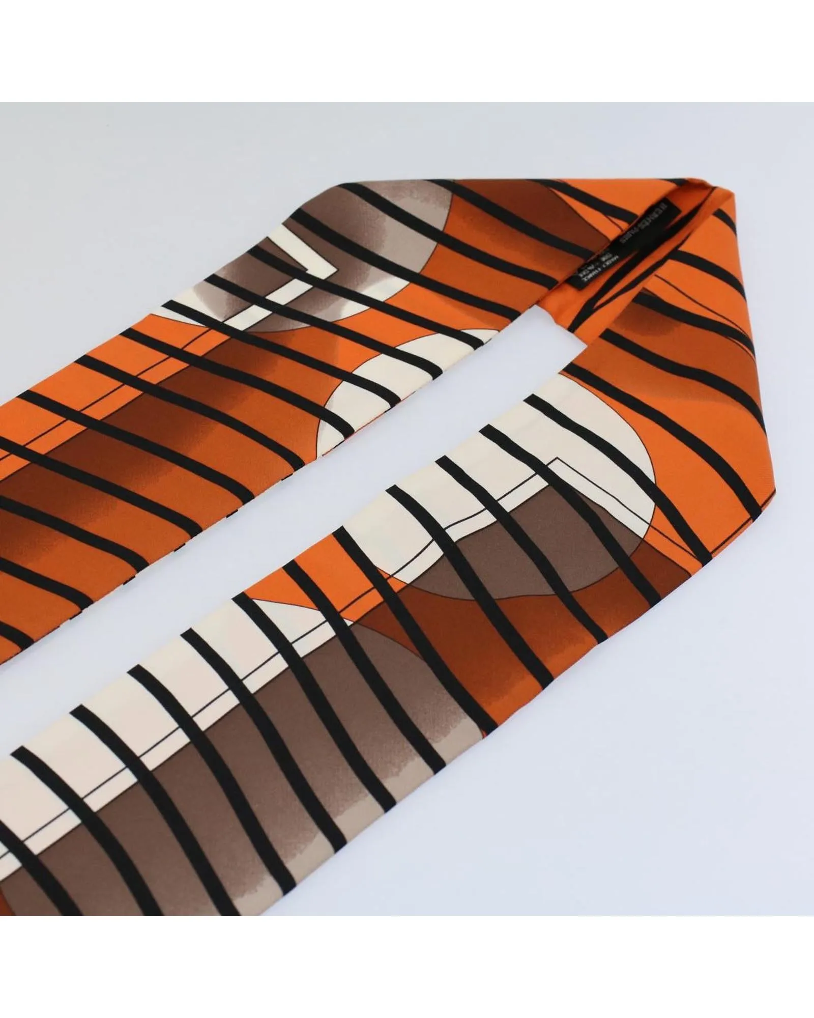 Silk Orange Black Stole - Authentic Hermes