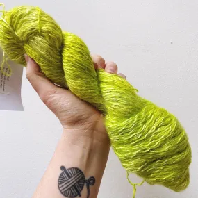 Tennis Ball - Hand dyed - sock weight yarn - 100g/350m - Kid Silk Fluff