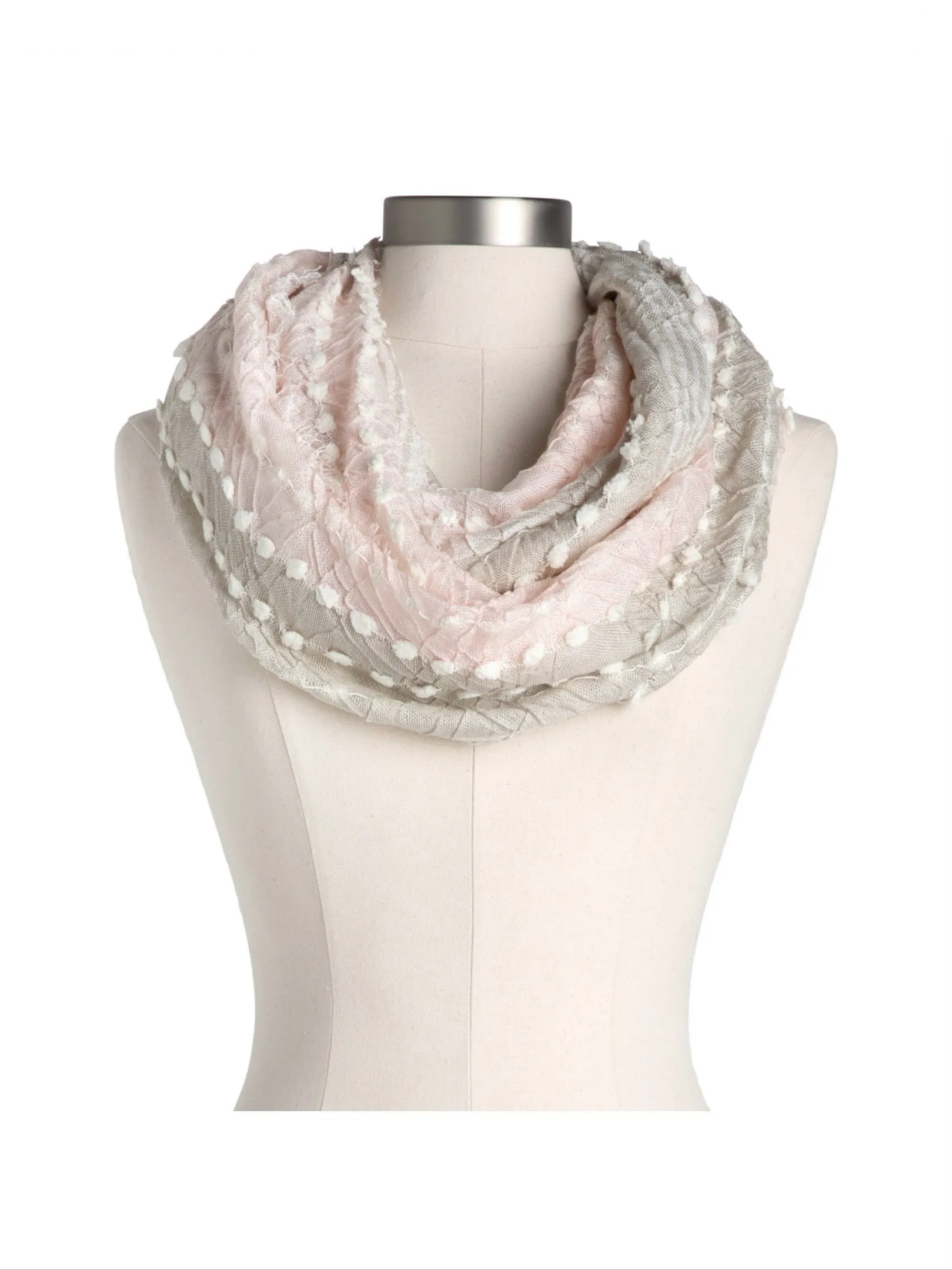 Textured Infinity Scarf - Blush