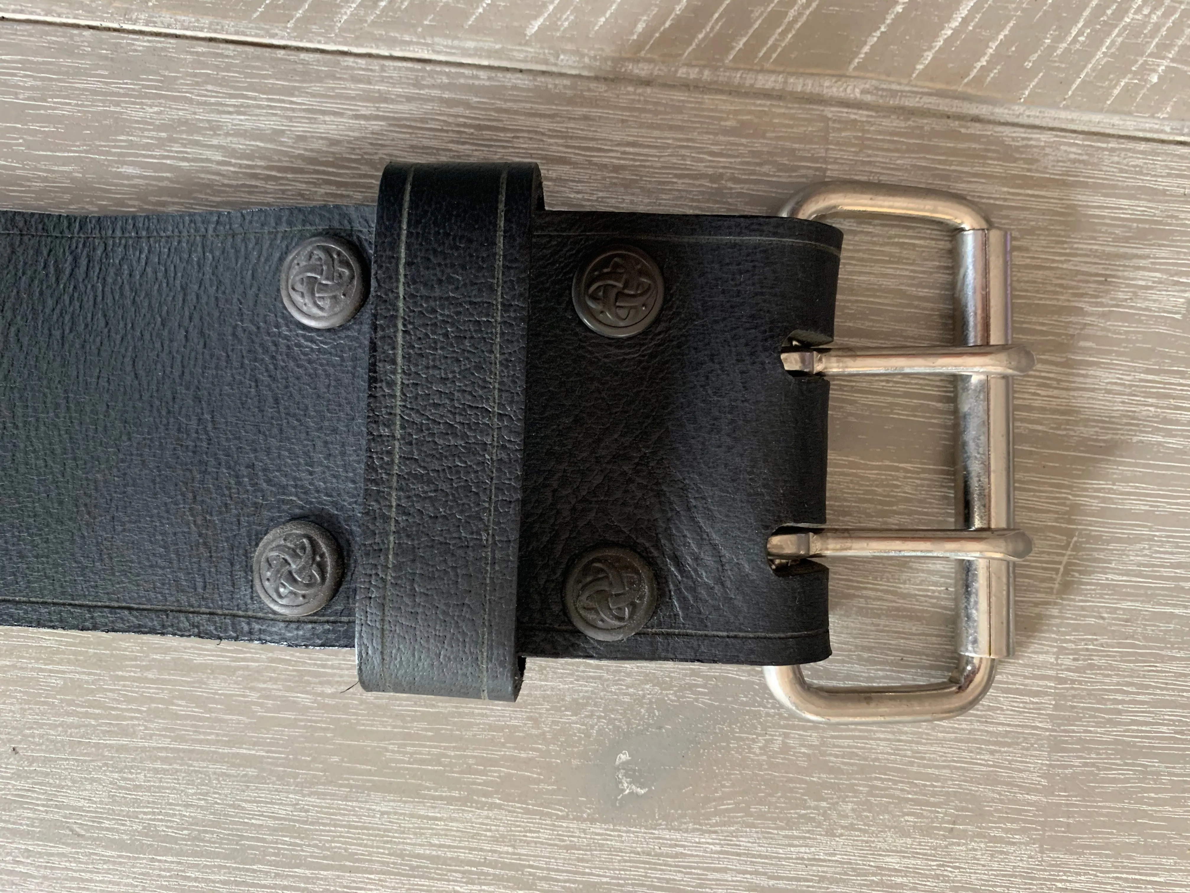 Wide Leather Belt Full Grain - Individually Handmade with removable buckle 3"/75mm wide