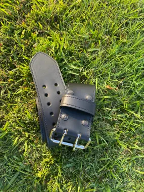 Wide Leather Belt Full Grain - Individually Handmade with removable buckle 3"/75mm wide