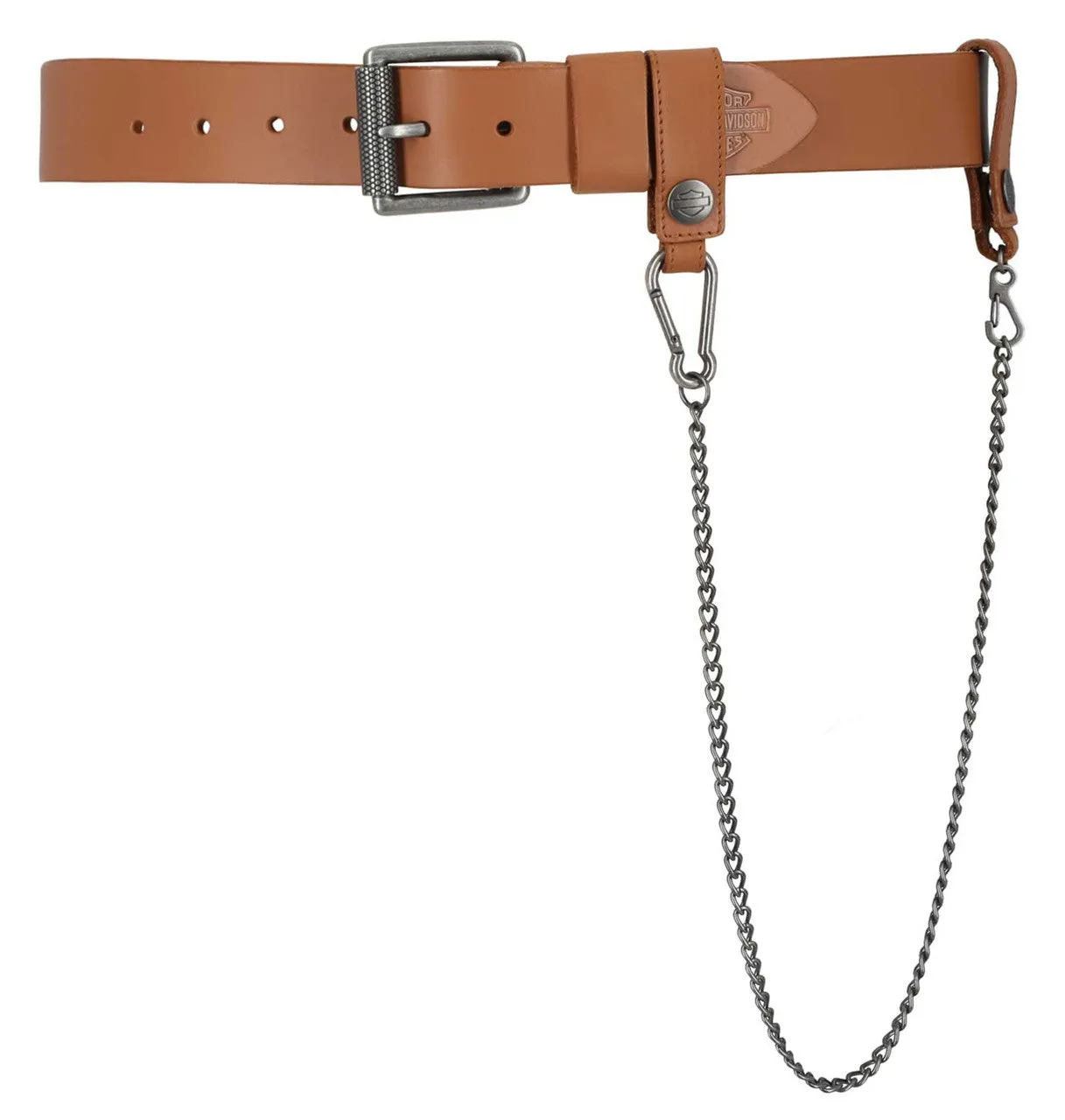 Women's Utility Fob Chain Genuine Leather Belt – Cashew